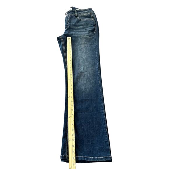 Angels Forever Young Jeans Women Sze 10 Blue Curvy Bootcut Stone Dark Wash Denim - Picture 11 of 12